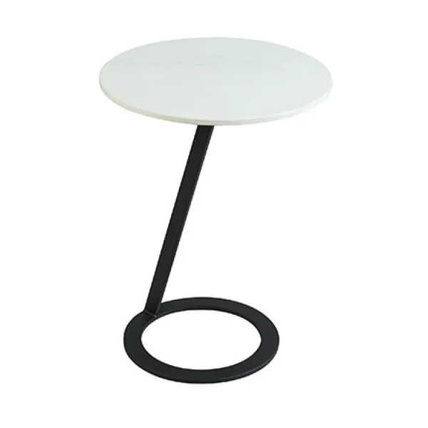 MES Bout De Canapé Rond 46×55 Cm Blanc Et Anthracite Nouvelle tendance 1