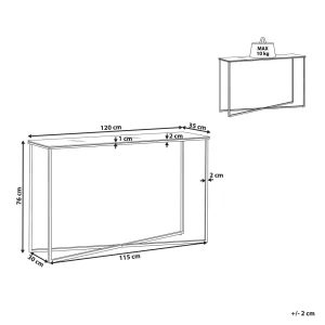 Beliani Console à Plateau En Verre Effet Marbre Blanche Et Dorée ROYSE Livraison rapide 9