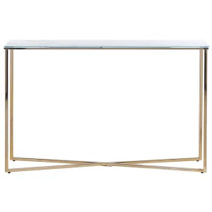 Beliani Console à Plateau En Verre Effet Marbre Blanche Et Dorée ROYSE Livraison rapide 11