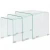 Chunhelife Ensemble De Tables Gigognes 3 Pièces Verre Trempé Transparent boutique en ligne 7