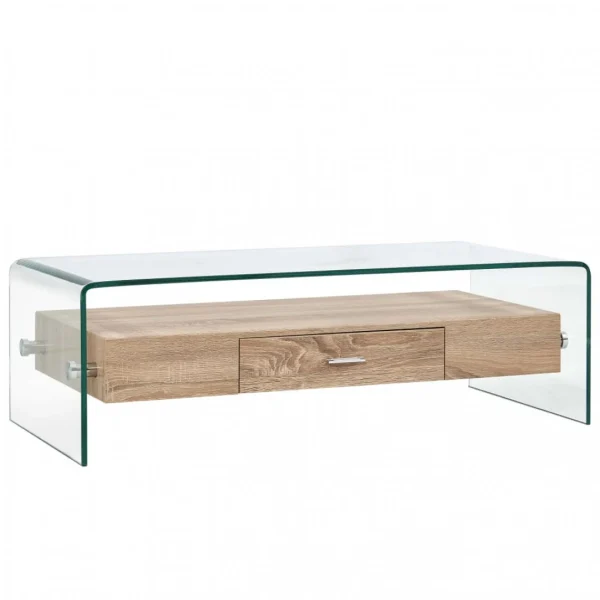 authentiques Icaverne – Tables Basses Ligne Table Basse Clair 98 X 45 X 31 Cm Verre… 3