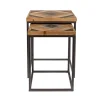 MES Lot De 2 Tables D’appoint 43 Et 36 Cm En Sapin Et Métal site soldes 13