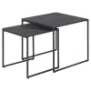 magasin pas cher TOILINUX Lot De 2 Tables D’appoint Carré Encastrables En Mélaminé Et Métal … 19