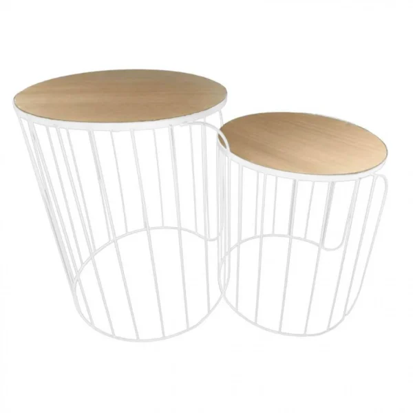 belle The Home Deco Factory Tables Gigognes Filaires Ana (Lot De 2) Blanc. 1