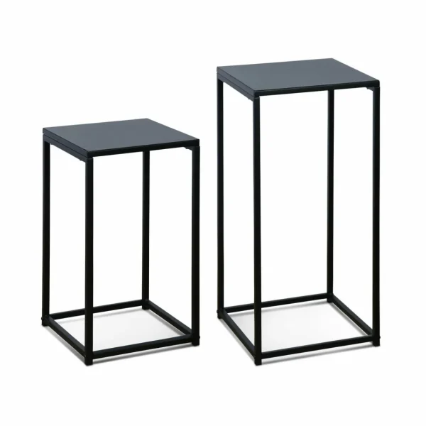 Lot De 2 Tables D’appoint Gigognes Noires L Alice’s Garden Vente 1