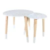 MES Lot De 2 Tables D’appoint Rondes 48 Et 33 Cm Blanc Et Naturel soldes officiel 14