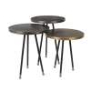 en ligne MES Lot De 3 Tables D’appoint Rondes 35,5 Cm En Aluminium 13