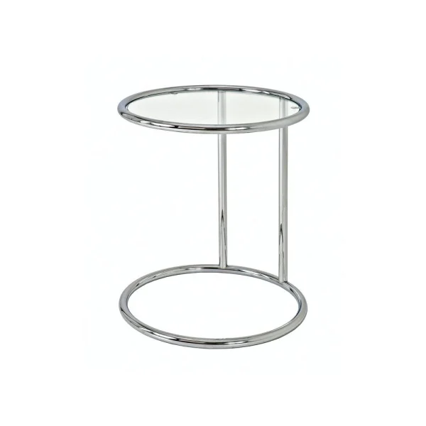 Livraison Standard/Rapide Marque Generique Bout De Canapé Rond Acier Chromé/Verre Trempé Hauteur 55cm BUBBLE 1