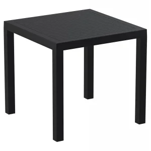 de garantie authentique Alterego Table De Terrasse ‘CANTINA’ Design En Matière Plastique Noire – 80×80… 13