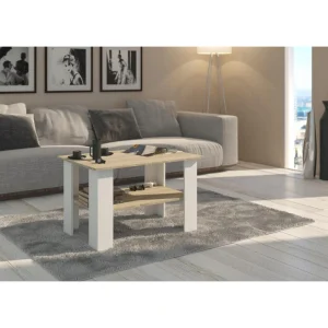 Hucoco OSLO 2| Table Basse Contemporaine Salon/bureau Avec Tablette 60x120x55… vente luxe pas cher 6