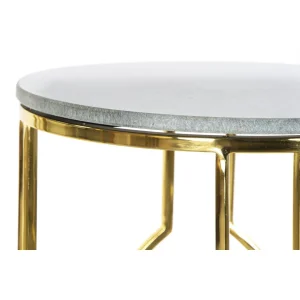 acheter Pegane Set De 2 Tables D’appoints En Marbre Et Métal Coloris Noir Doré 8