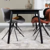 MES Table à Manger 120/162x80x76 Cm Décor Frêne Noir – GLIMPS meilleure qualité 7