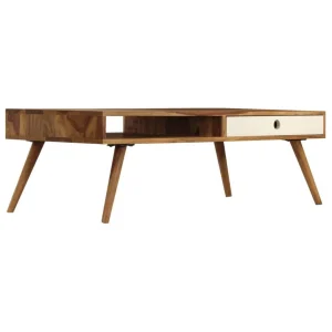 Livraison Standard/Rapide SANS MARQUE Table Basse 110 X 50 X 35 Cm Bois De Sesham Massif – Brun – Meubles/Ta… 9