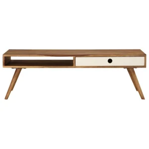 Livraison Standard/Rapide SANS MARQUE Table Basse 110 X 50 X 35 Cm Bois De Sesham Massif – Brun – Meubles/Ta… 11