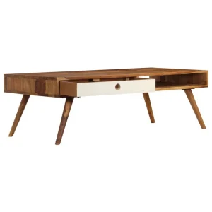 Livraison Standard/Rapide SANS MARQUE Table Basse 110 X 50 X 35 Cm Bois De Sesham Massif – Brun – Meubles/Ta… 15