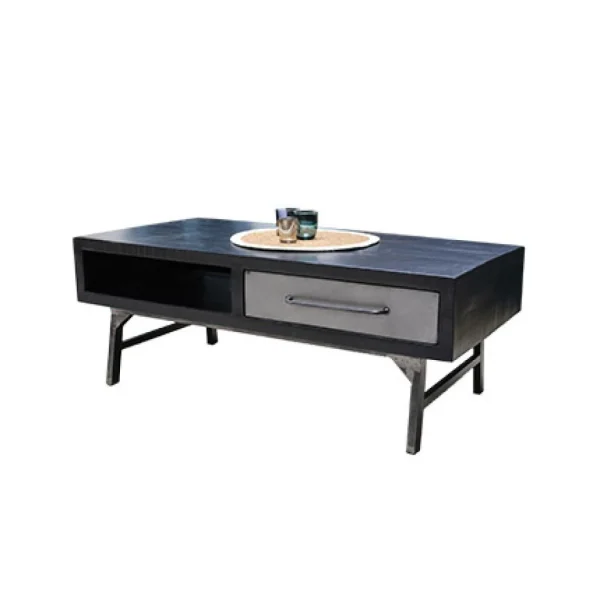 MES Table Basse 120 Cm En Manguier Et Métal Noir Vieilli – GUSTAF pas cher marque 1