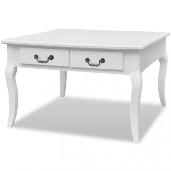 Chunhelife Table Basse Avec 4 Tiroirs Blanc magasin france 3