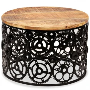 boutique en ligne Chunhelife Table Basse Bois De Manguier Massif 60 X 40 Cm 15