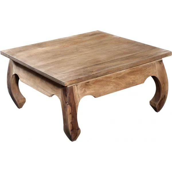 3S. X Home Table Basse Carrée En Bois Naturel KABAENA REMISE allant 1