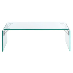 Vente-unique Table Basse En Verre Trempé – Transparent – MADRO Pas Cher soldes France 11