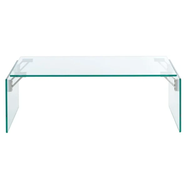 Vente-unique Table Basse En Verre Trempé – Transparent – MADRO Pas Cher soldes France 4