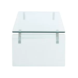 Vente-unique Table Basse En Verre Trempé – Transparent – MADRO Pas Cher soldes France 13