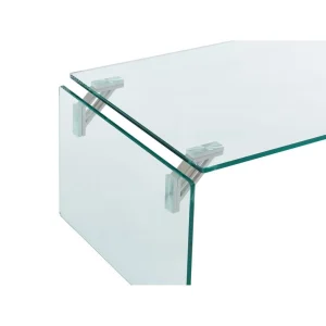 Vente-unique Table Basse En Verre Trempé – Transparent – MADRO Pas Cher soldes France 15