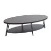 acheter en ligne MES Table Basse Ovale Double Plateau 135x70x39,7 Cm Noire 14