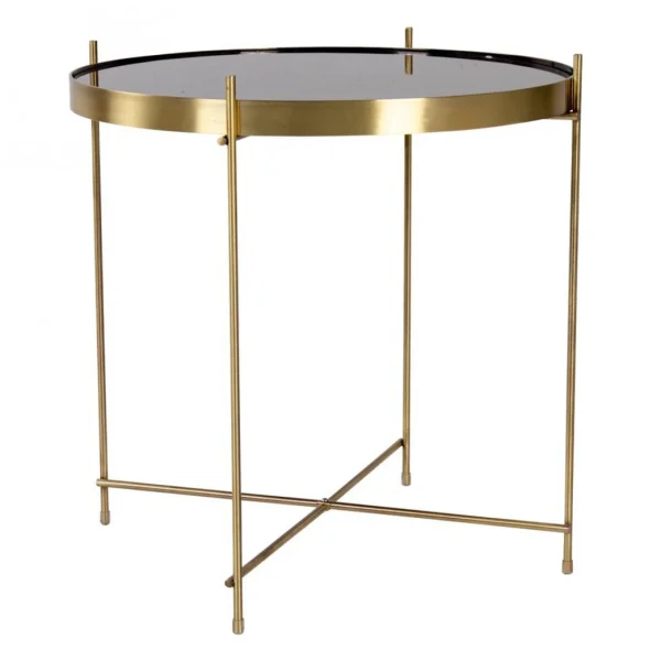 HOUSE NORDIC Table Basse Ronde 48 Cm En Verre Et En Acier Doré CHOQUI soldes officiel 1