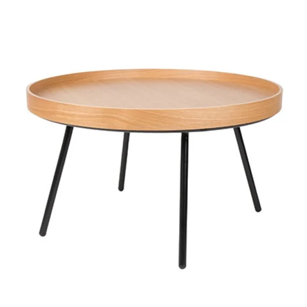 MES Table Basse Ronde 78 Cm En Bois Naturel Et Pieds Noirs ultratendance 1