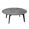 MES Table Basse Ronde 90 Cm Avec Plateau En Verre Aspect Céramique Grise mode pas cher 10