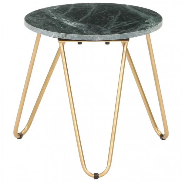 grand choix Chunhelife Table Basse Vert 40x40x40 Cm Pierre Véritable Et Texture Marbre 1