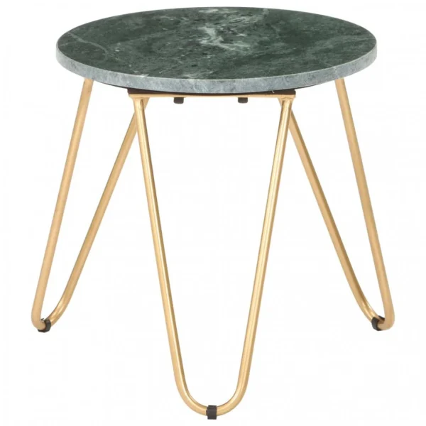 grand choix Chunhelife Table Basse Vert 40x40x40 Cm Pierre Véritable Et Texture Marbre 5