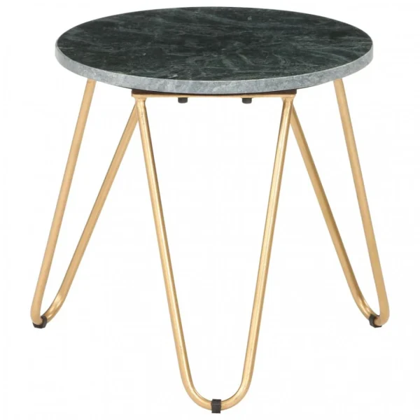 grand choix Chunhelife Table Basse Vert 40x40x40 Cm Pierre Véritable Et Texture Marbre 6