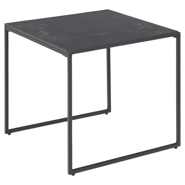 belle TOILINUX Table D’appoint Carré En Mélaminé Et Métal – L.50 Cm X H. 45 Cm – … 1