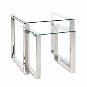 Paris Prix Table D’Appoint Design Hytin 45cm Argent beauté 7