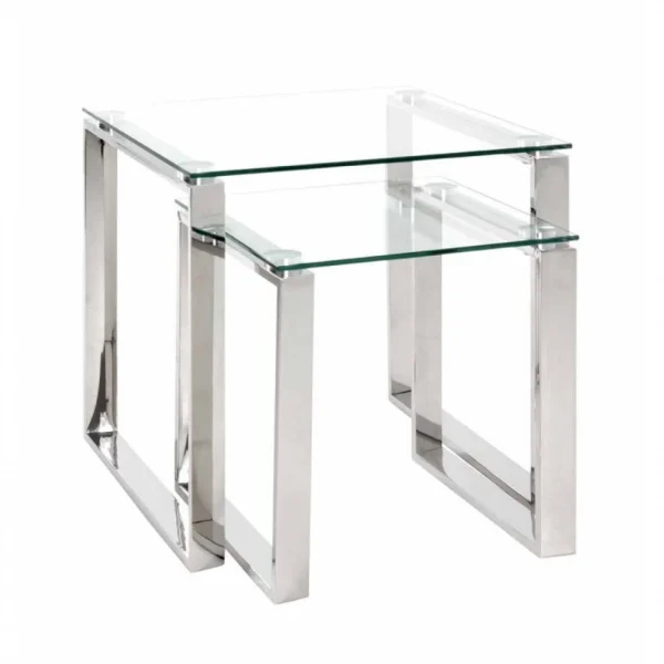 Paris Prix Table D’Appoint Design Hytin 45cm Argent beauté 3