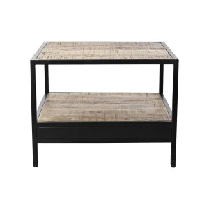 Pegane Table D’appoint En Bois De Manguier Et Métal Coloris Marron Noir – Lo… qualité supérieure 8