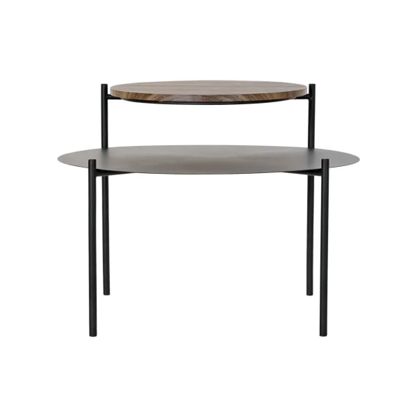 Nouvelle Collection Pegane Table D’appoint En Métal Et Bois Coloris Noir Marron – Longueur 70 X … 3