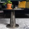 MES Table D’appoint Ronde 63×49,5 Cm En Aluminium Laqué Nickel beauté 11