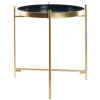 vente luxe pas cher Pegane Table D’appoint Ronde En Métal Coloris Noir Doré – Diamètre 40 X Ha… 7