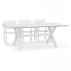 soldes luxe Alterego Table De Jardin Design ‘PORTO’ Blanche Avec Pied En X 14