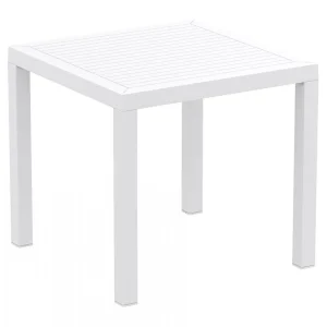 vente à bas prix Alterego Table De Terrasse ‘CANTINA’ Design En Matière Plastique Blanche – 80x… 13