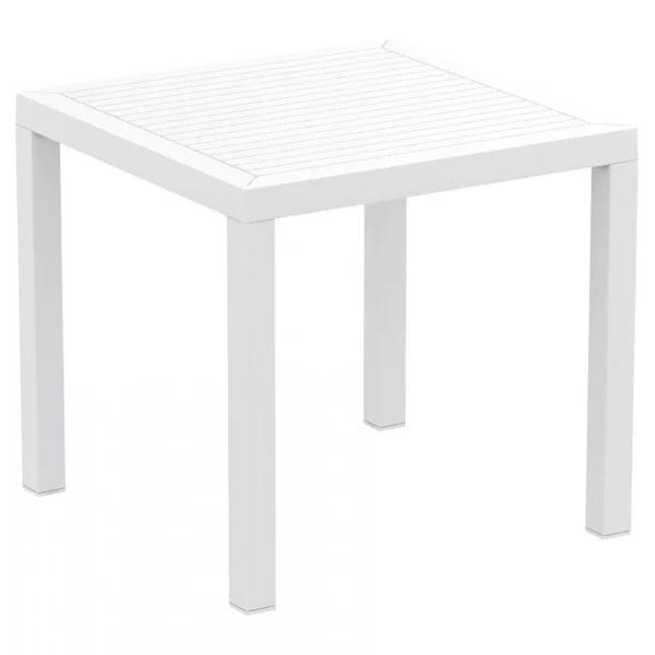 vente à bas prix Alterego Table De Terrasse ‘CANTINA’ Design En Matière Plastique Blanche – 80x… 1