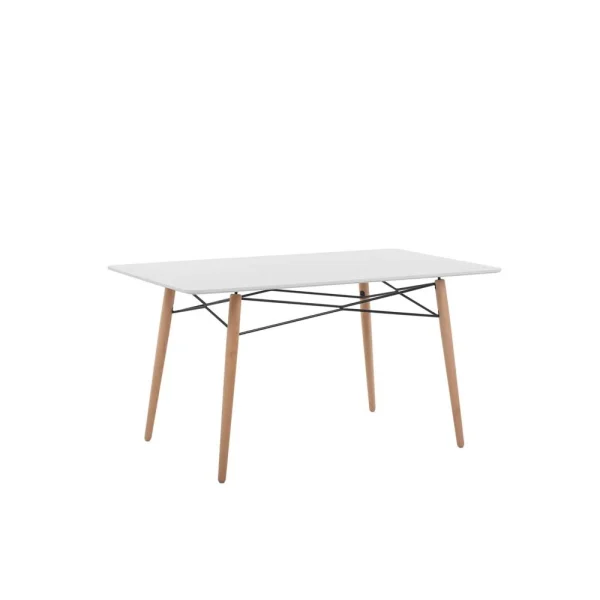 Beliani Table Blanche 140 X 80 Cm BIONDI – Blanc mode 1