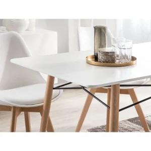 Beliani Table Blanche 140 X 80 Cm BIONDI – Blanc mode 13