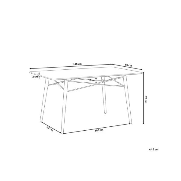 Beliani Table Blanche 140 X 80 Cm BIONDI – Blanc mode 3