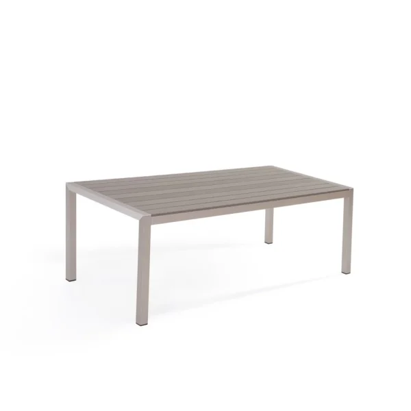 Beliani Table De Jardin En Aluminium Et Bois Synthétique Gris 180 X 9… Les achats en ligne 1