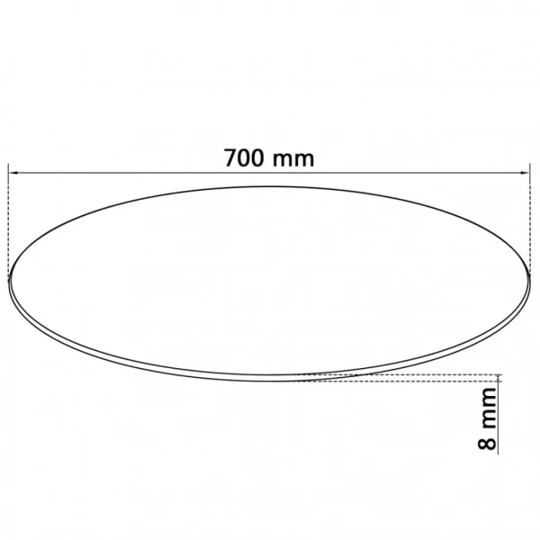 VidaXL Dessus De Table Ronde En Verre Trempé 700 Mm offre spéciale 5