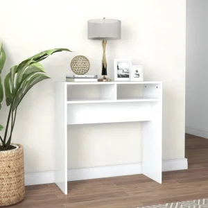 VidaXL Table Console Blanc 78x30x80 Cm Aggloméré officiel 11